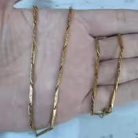 زنجیر مردانه استیل درجه 1 طرح کبریتی طلایی ورساچه 