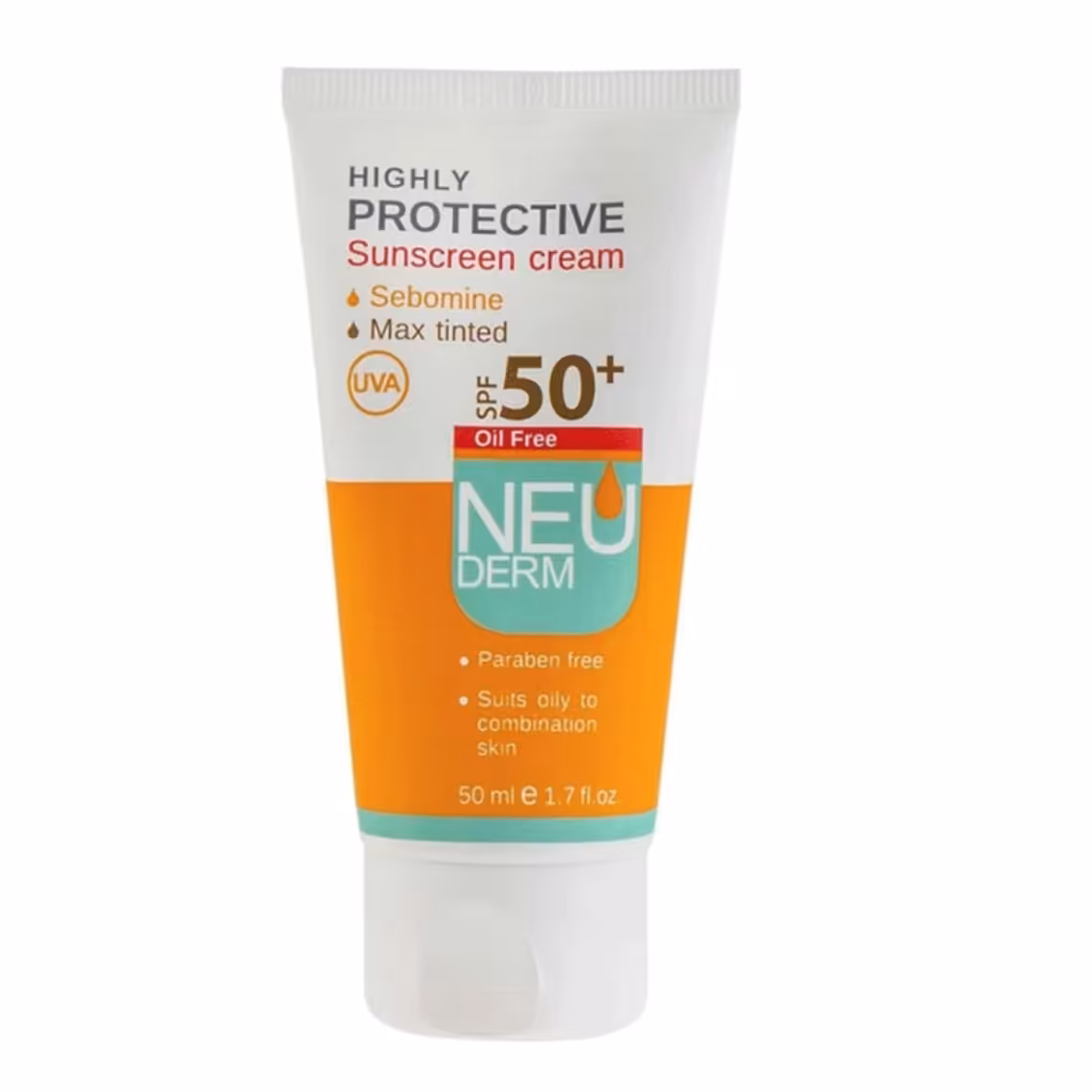 کرم ضد آفتاب SPF50 فاقد چربی رنگی تیره نئودرم