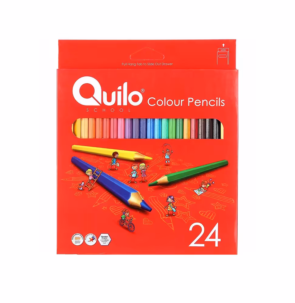 مداد رنگی 24 رنگ جعبه مقوايی کوییلو