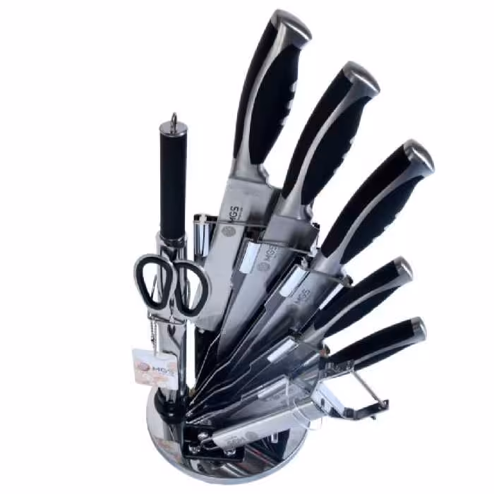 سرویس چاقو آشپزخانه 9 پارچه ام جی اس مدل KS9015B