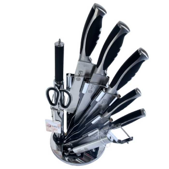 سرویس چاقو آشپزخانه 9 پارچه ام جی اس مدل KS9015B