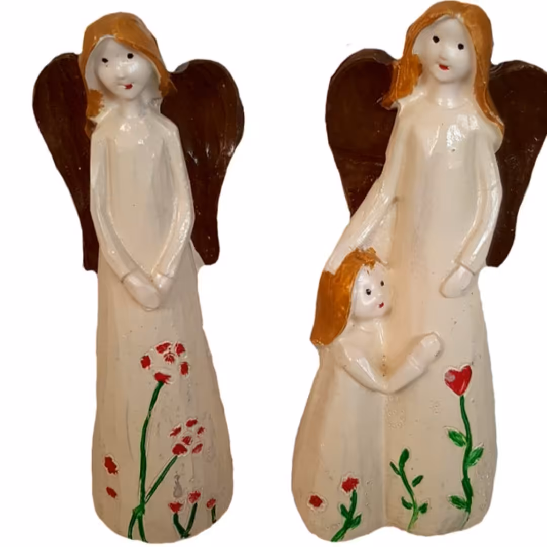 مجسمه فرشته پلی استر 2عددی  قابل شستشو