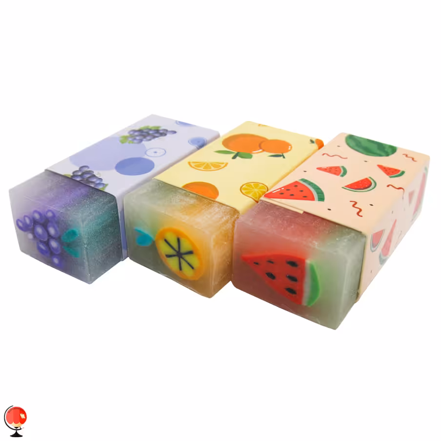 ست پاک کن ژله ای طرح میوه سه عددی