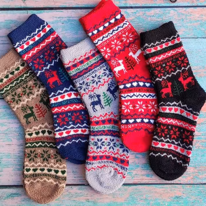 جوراب بوکله ساقدار با طرح گوزن مناسب پاییز و زمستان 