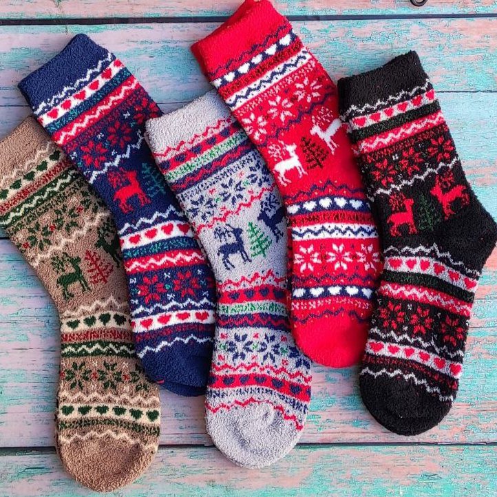 جوراب بوکله ساقدار با طرح گوزن مناسب پاییز و زمستان