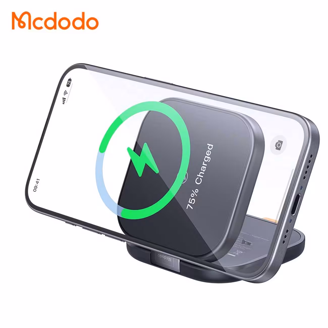 شارژر وایرلس 15 وات گوشی آیفون و هندزفری بلوتوثی دوکاره مک دودو همراه کابل دوسر تایپ‌سی CH-216