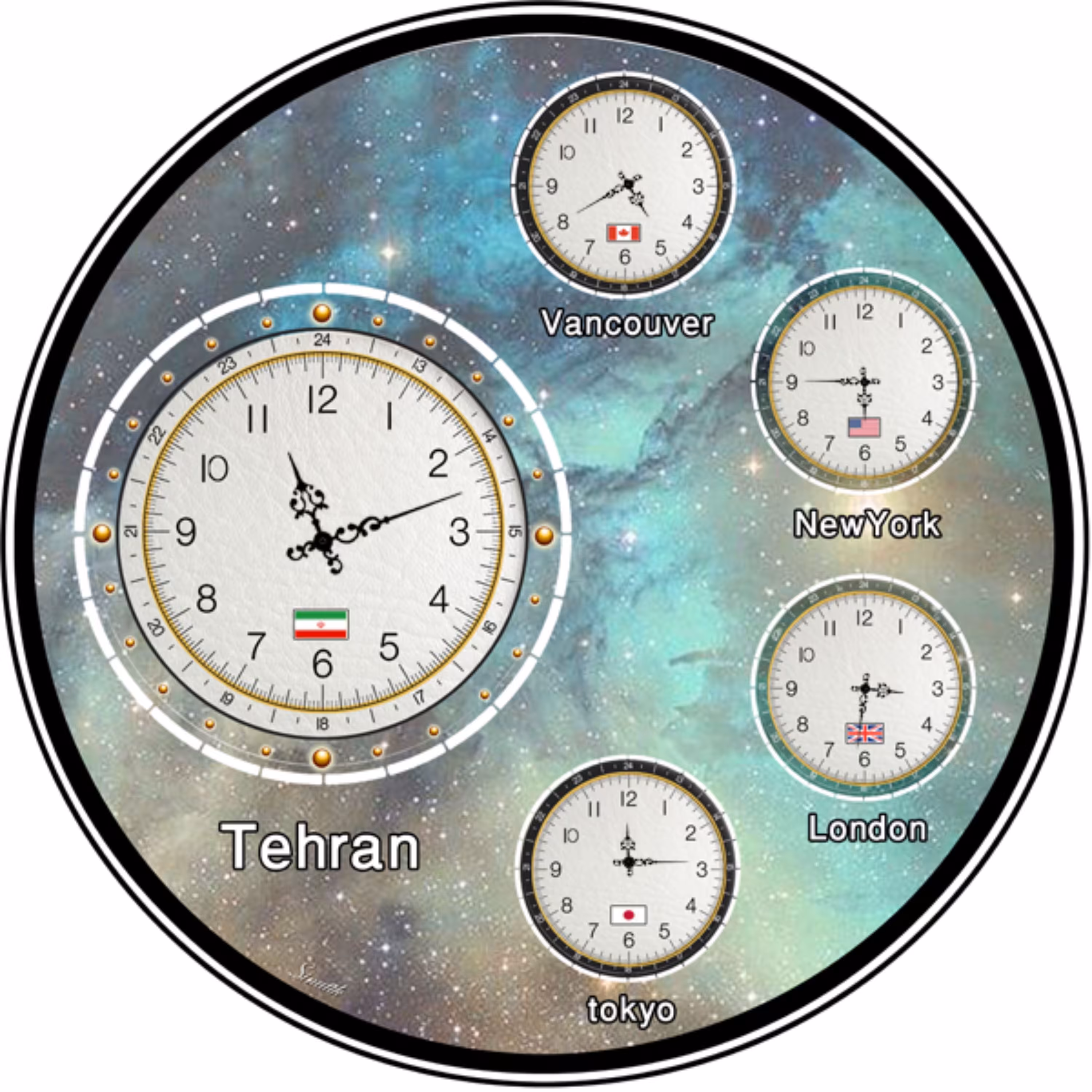 ساعت جهان نما قطر 40 سانت