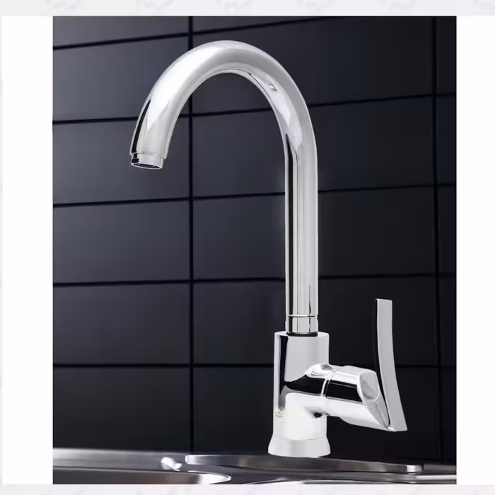 شیر  مخلوط اهرمی ظرفشویی برند شیذر رنگ کروم مدل تنسو