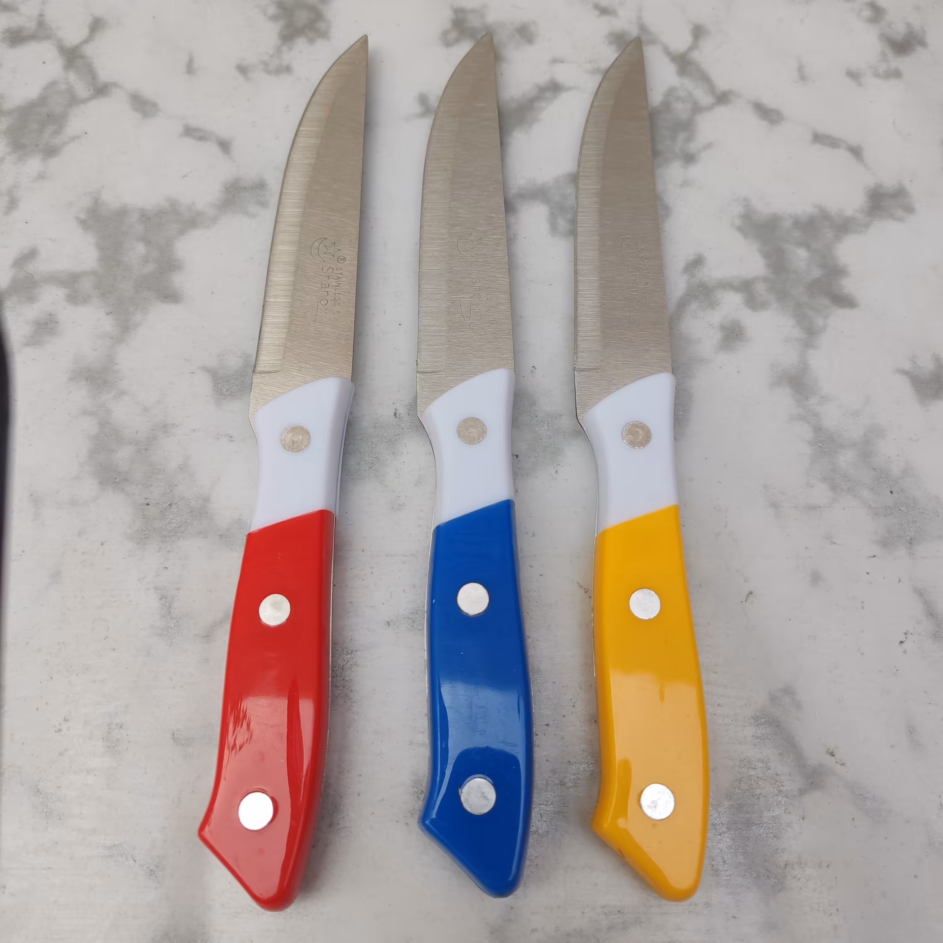 چاقو آشپزخانه استیل شانزین رنگ دسته  (کارد آشپزخانه ) 