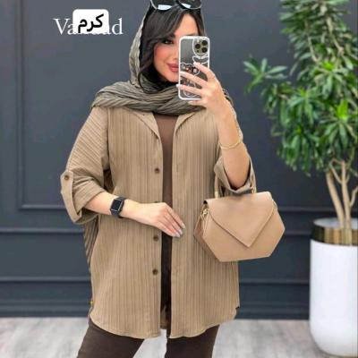 مانتو اسپرت زنانه کرپ مدل شومیز مانتویی جنس آیوا