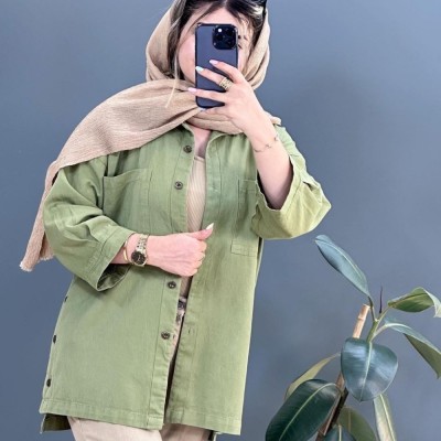 مانتو اسپرت زنانه کتان مدل بغل دکمه