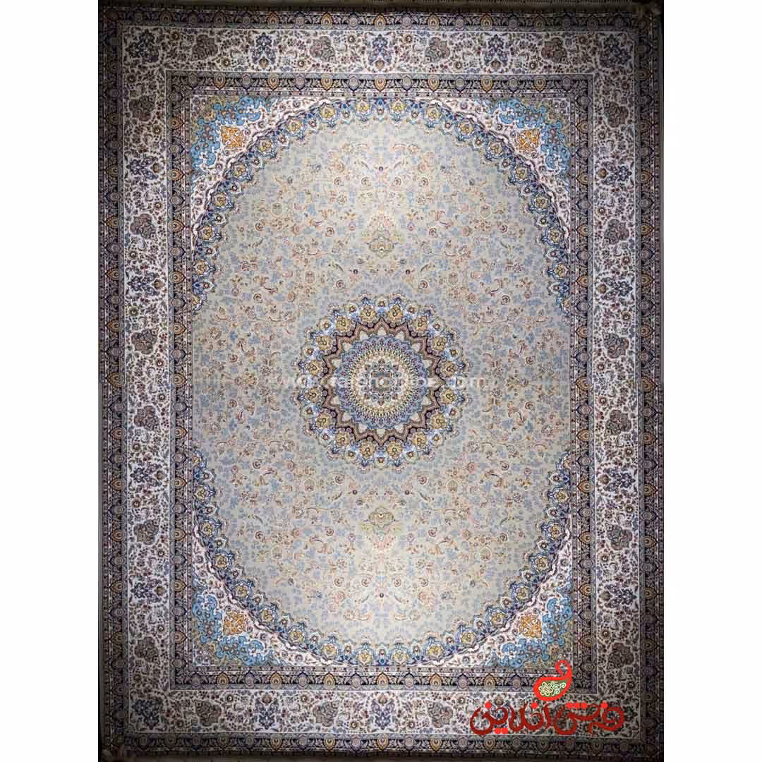 فرش ماشینی شاهکار صفویه 3858 خاکستری