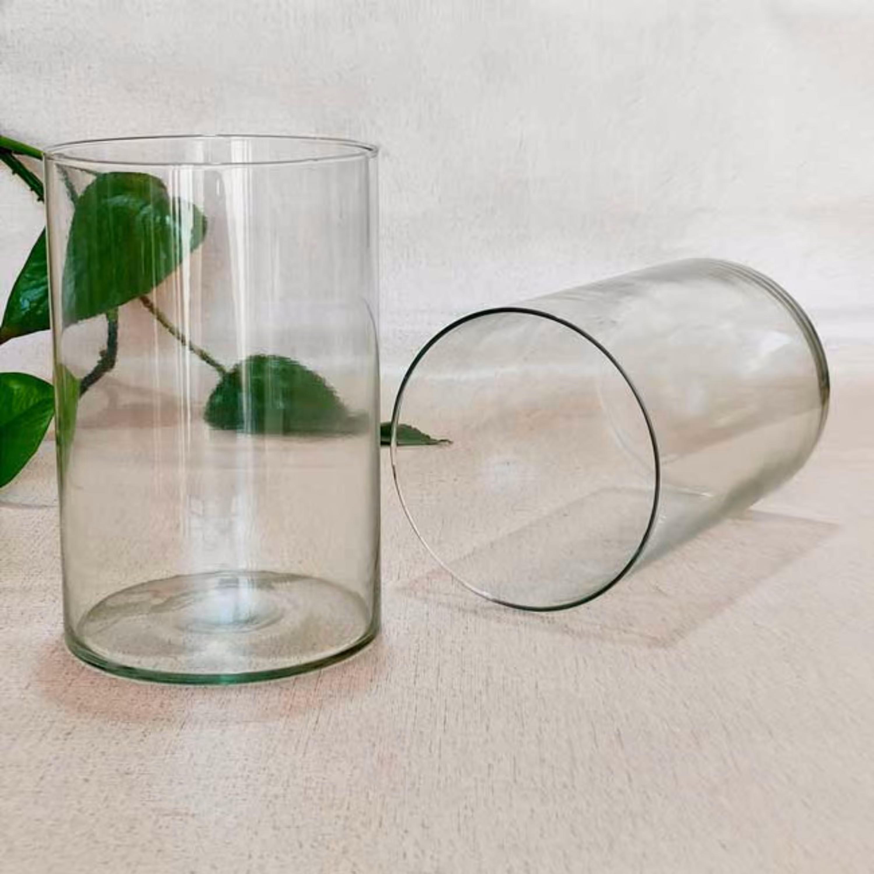 ظرف شیشه ای استوانه ارتفاع 15 و قطر 9