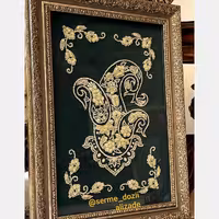 تابلو سرمه دوزی ، طرح زیبای بته حقه خاص ،زمینه مخمل اعلا ، سرمه دوزی تخصصی