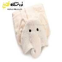 حوله پالتویی کودک سلین طرح فیل کرم روشن سایز 10-11