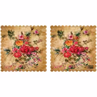 رومیزی مخمل طرح گل دو عدد سایز 40 در 40 مدل T3-825 شرکت رنس