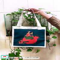 خرید کیف پارچه ای 3 طرفه کاست 2927 یلدا 1 طرح زن و انار | ایده بوک