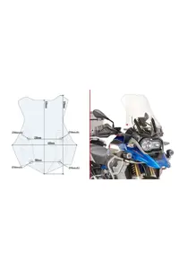 شیشه جلو موتورسیکلت 5124DT BMW R 1200 GS 16 18 1250 19 ADVENTURE پوشش باد Givi