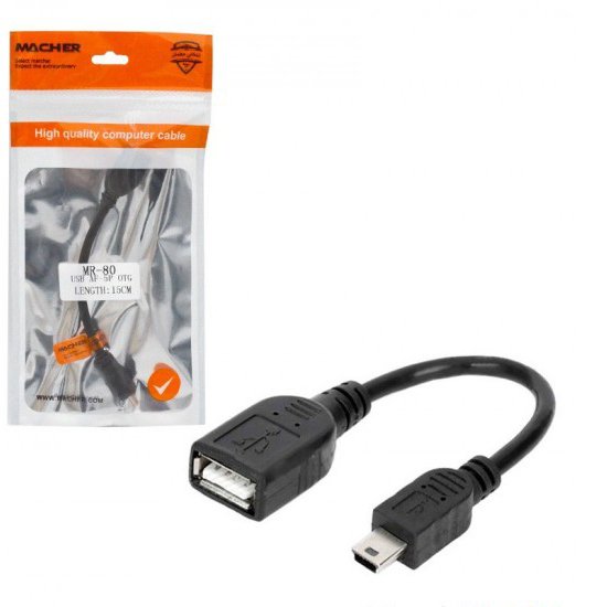 کابل 5پین Mini USB OTG (5pin) طول 15 سانتی متر مچر (Macher) مدل MR-80

