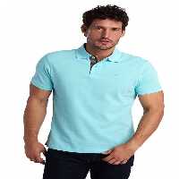 تی شرت یقه پولو آبی مردانه POLO YAKA AQ12 AQUA اورجینال Barbour