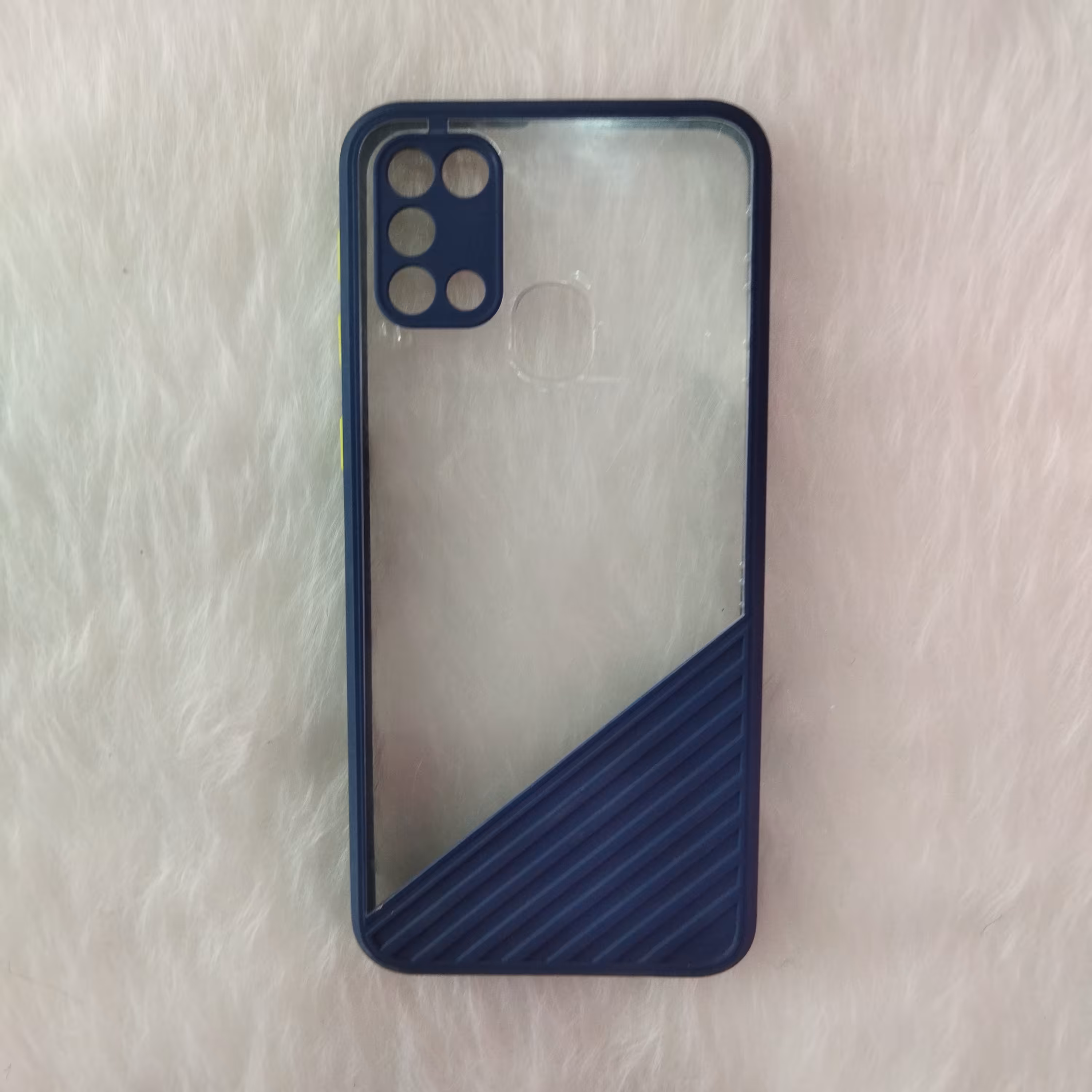 گارد پشت شفاف محافظ لنزدار گوشی سامسونگ M31 رنگ آبی 