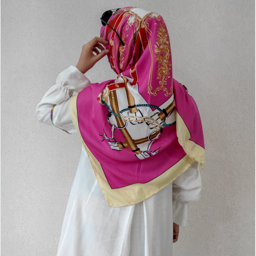 روسری ساتن ابریشم مجلسی