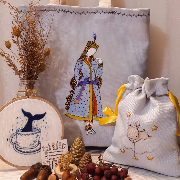 ست 3 عددی خاطرات ( دیوارکوب ، کیسه ، ساک دستی )