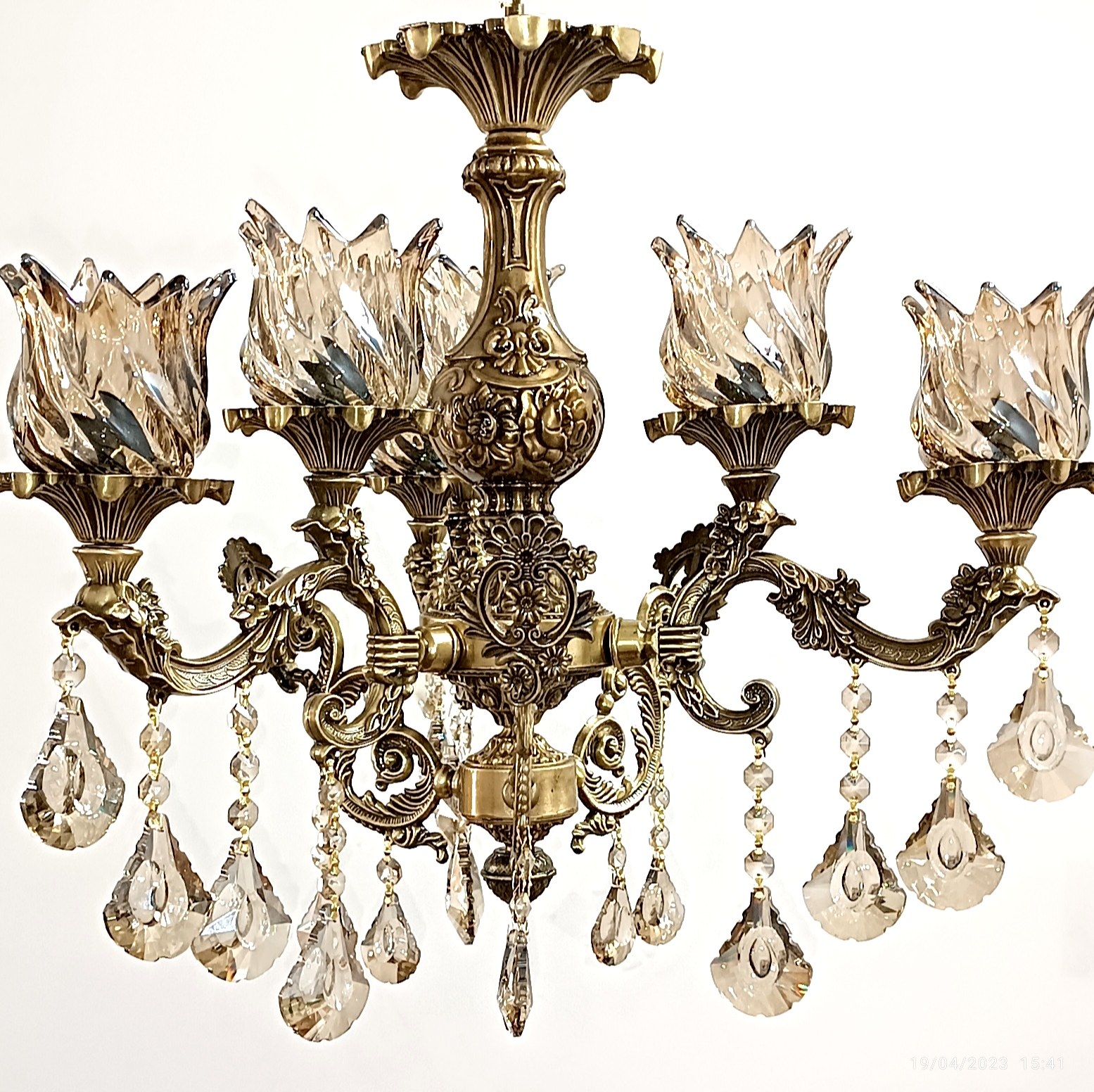 لوستر سه شاخه مدل یاس دو طوقه