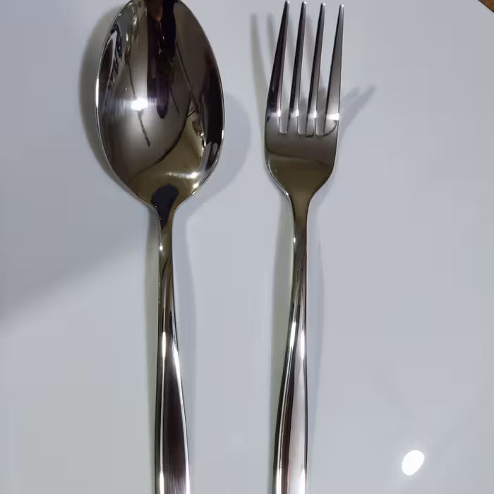 قاشق و چنگال یونیک حک شده طرح ماینز براق