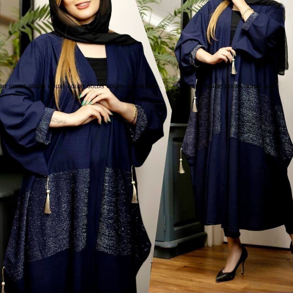 مانتو زنانه عبایی قواره دار کرپ کش با لمه بدون ریزش در رنگ بندی متنوع