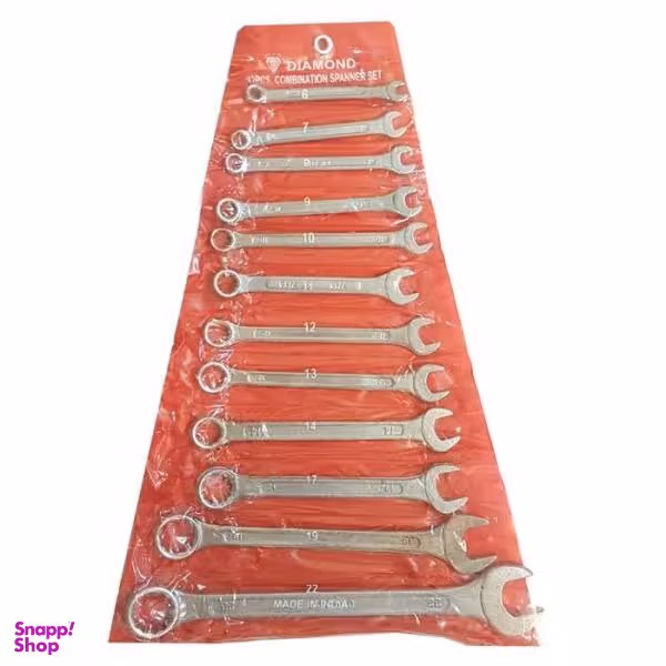 مجموعه 12 عددی اچار یکسر تخت یکسر رینگی دیاموند کد d42