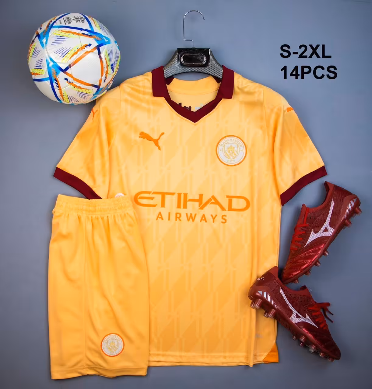 کیت منچسترسیتی کانسپت نارنجی (پیراهن شورت) ورژن هواداری