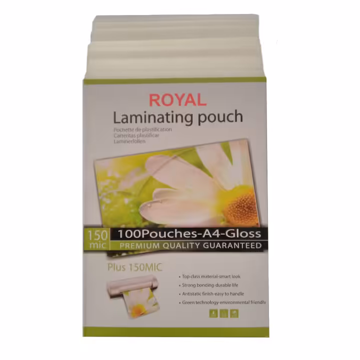 طلق پرس رویال 150 میکرون سایز A4 بسته 100 عددی