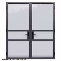 درب آهنی شیشه خور دو لنگه کد 30703