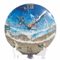 ساعت رومیزی رزینی دایره طرح دریا