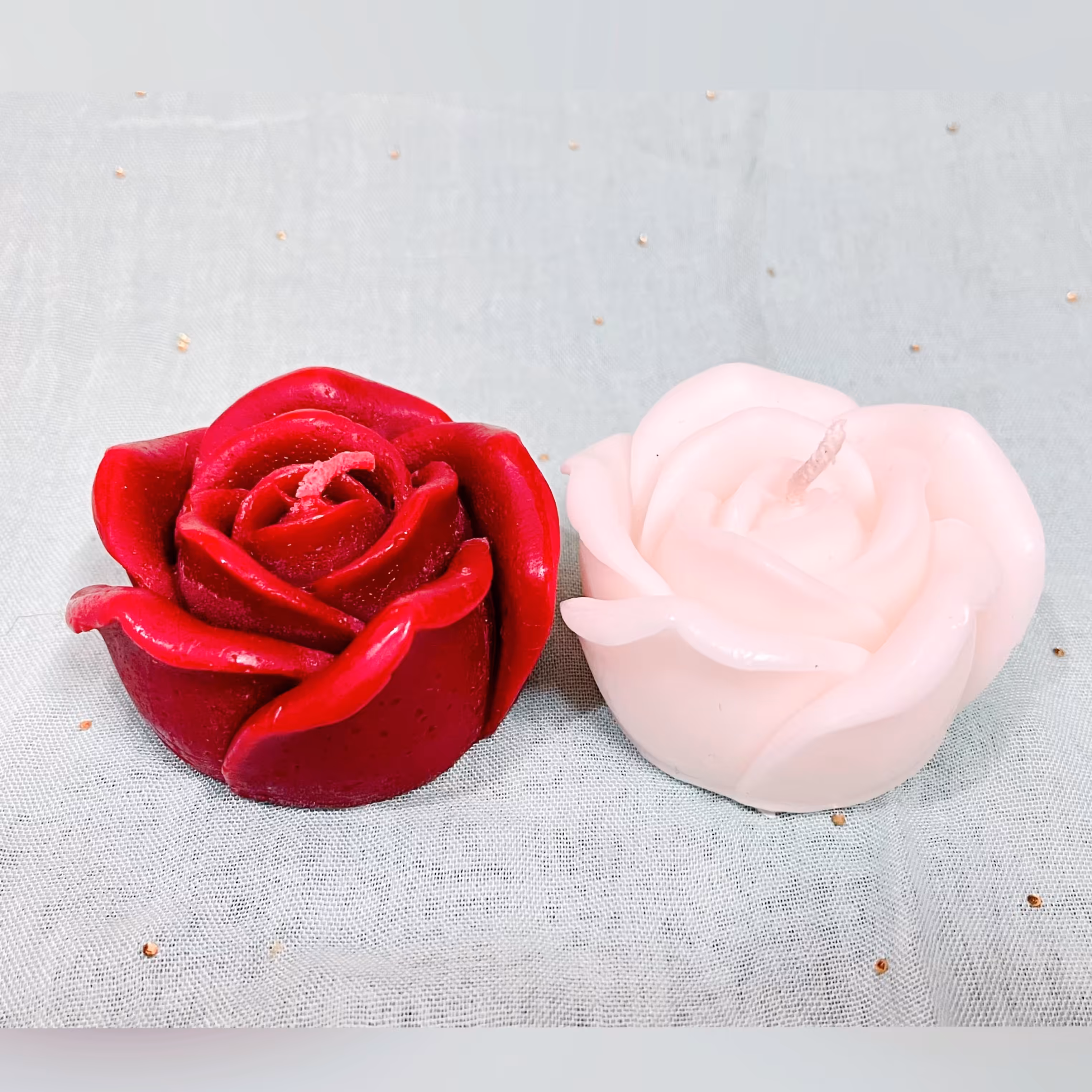 پک دو عددی شمع گل رز 