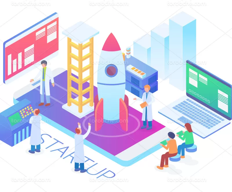وکتور محیط استارتاپ | گرافیک با طعم تربچه