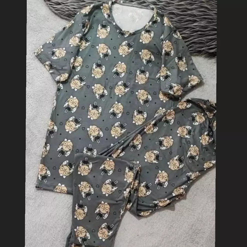 ست تیشرت و شلوار راحتی طرح خرگوش عینکی