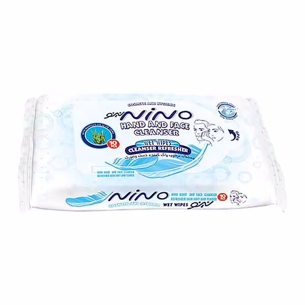 دستمال مرطوب پاک کننده نینو مخصوص دست و صورت بسته 10 عددی