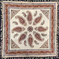 قلمکار 100 در 100 طرح گل و بوته چهار رنگ