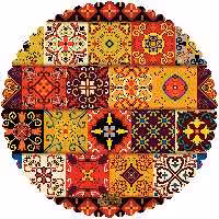 رومیزی مخمل طرح سنتی سایز 60 در 60 مدل T16-541 شرکت رنس