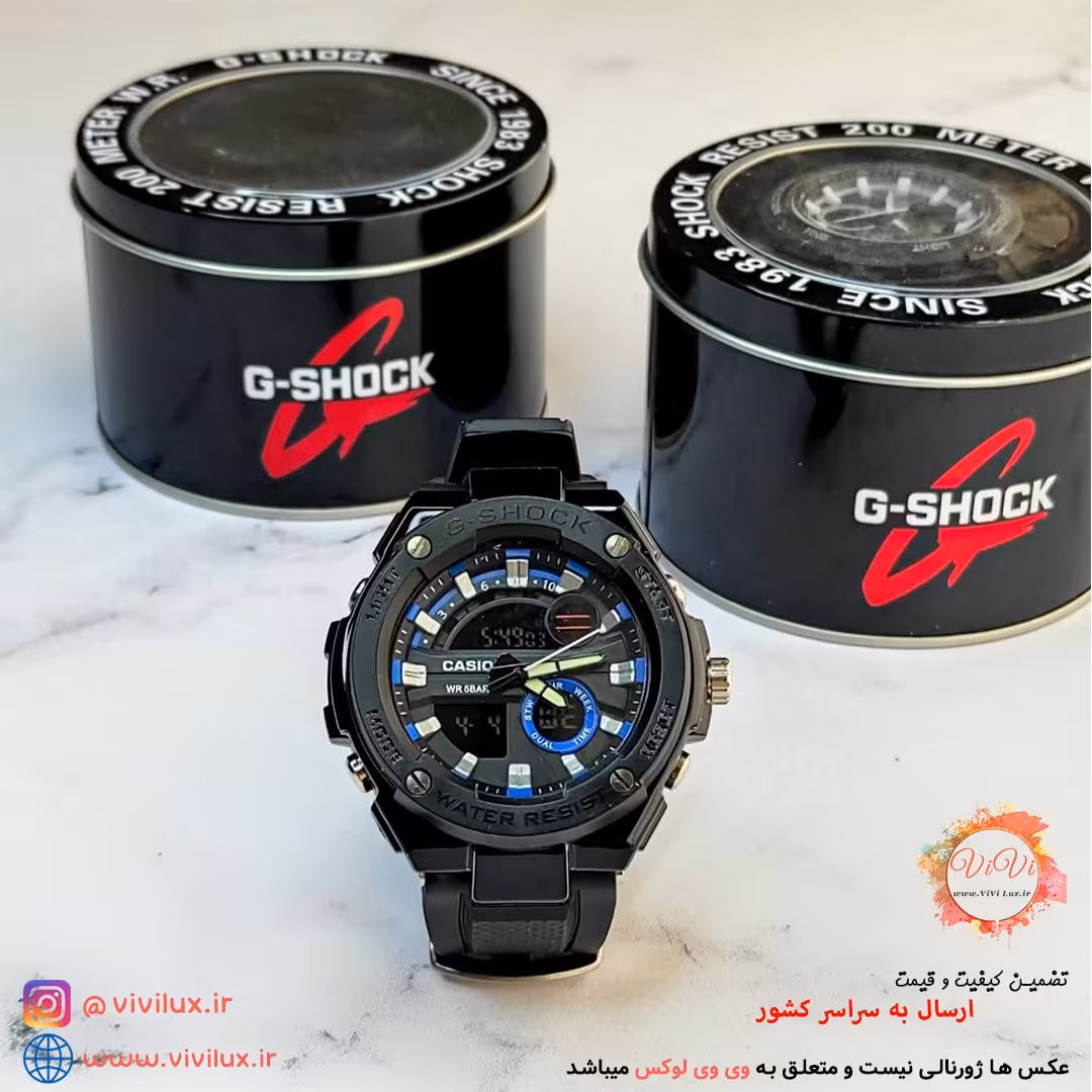 ساعت کاسیو جیشاک امکانات کامل کیفیت بالا با جعبه فلزی جیشاکCASIO G SHOCK