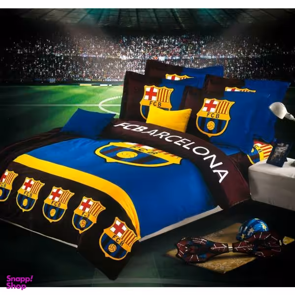 سرویس لحاف روتختی کالای خواب متین مدل FC Barcelona یکنفره 4تکه