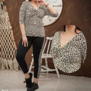 ست بلوز شلوار جاگر گره ای