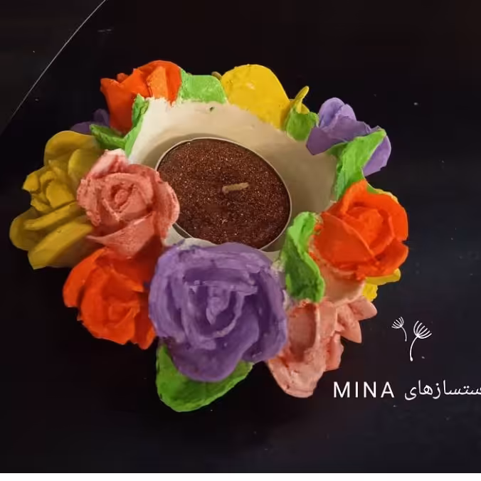 جا شمعی طرح گل