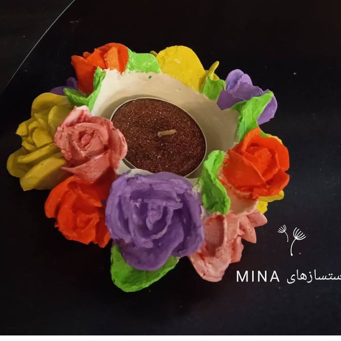 جا شمعی طرح گل