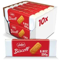 بیسکویت لوتوس 250 گرم ساده باکس 10 عددی Lotus Biscoff Pack x10