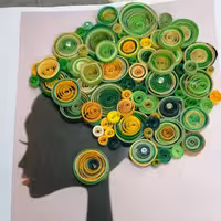 زن سیاهپوست ملیله کاغذی 