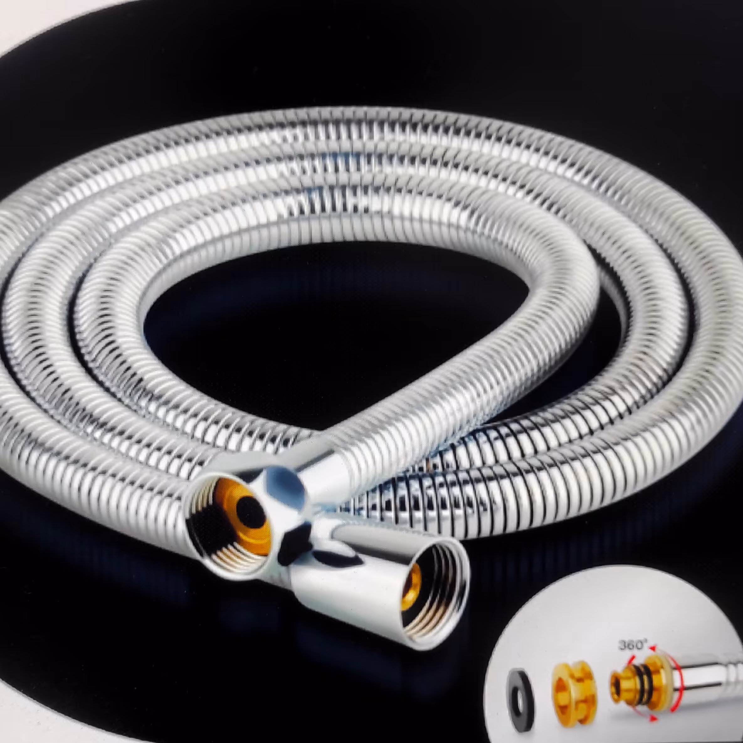 شلنگ توالت ریزبافت مدل آلمانی کروم رنگ با پنج سال گارانتی معتبر 