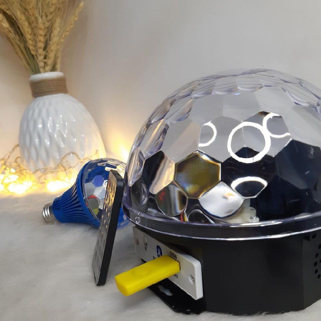 رقص نور مدل سفینه ای کریستالی جدید مدل MP3 LED Magic Ball Light کیادکالا